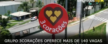 Grupo 3corações oferece mais de 140 vagas de emprego em diversas áreas