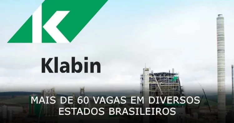 Klabin, líder em papel e celulose, esta com mais de 60 vagas em diversos estados brasileiros